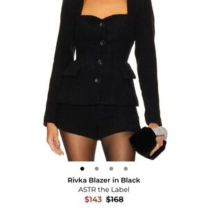 Astr Black Textured Blazer